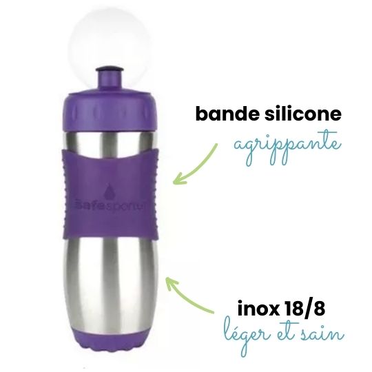 Gourde enfant anti cabosse sport Kid Basix Safe Sporter chez sans-bpa.com